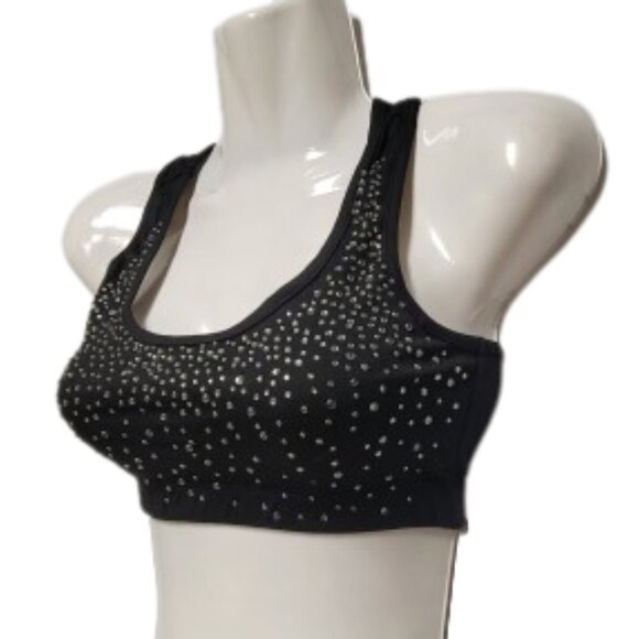 Sexy Black Crop Top Seuquin Tube Top Racer Back Bandeau Short Cami - Size XS/S - Picture 2 of 11